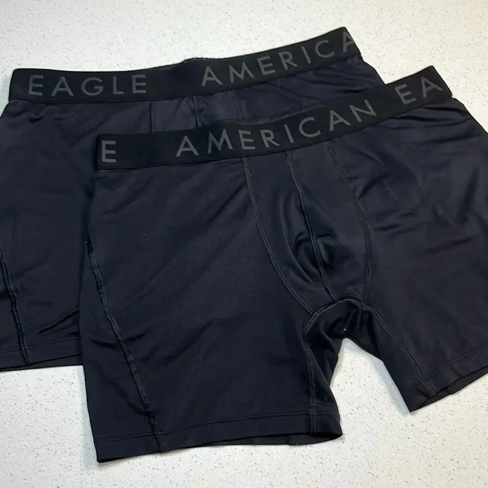 Lot of (2) American Eagle Black Boxer Briefs Size Large